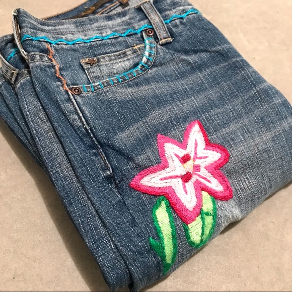 Switch Embroidered Distressed Low Rise Jeans Bird - Picture 5 of 10